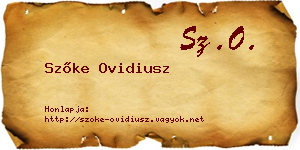 Szőke Ovidiusz névjegykártya